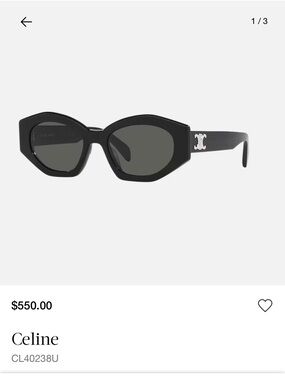 Celine Black Geometric Sunglasses with Silver Logo